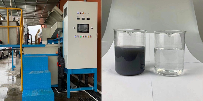 蘇州電子科技有限公司水性油漆廢水處理設(shè)和效果對比圖